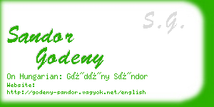 sandor godeny business card